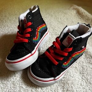 Vans black with rainbow